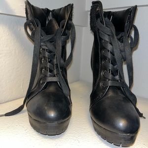Cute Combat Style Heel Boots